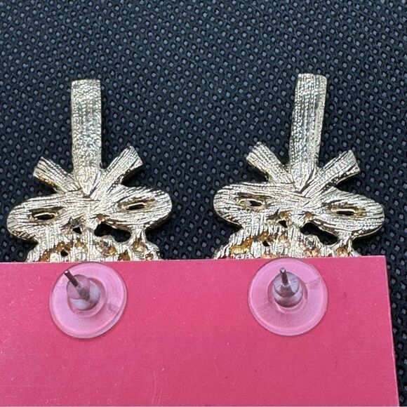 EARRINGS! Betsey Johnson Lollipop Post Earrings BNWT Pink and Red Gemstones - Picture 6 of 6